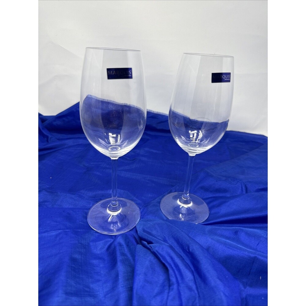 Vintage Set Of Marquis By Waterford Crystal White Wine Glasses Stemware 8.75”